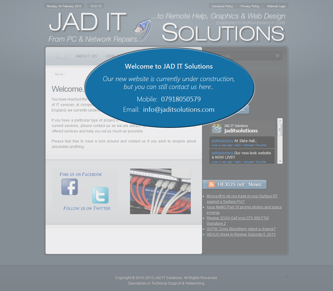 JAD IT Solutions: New site coming soon!! (Updated: 04/02/2013)